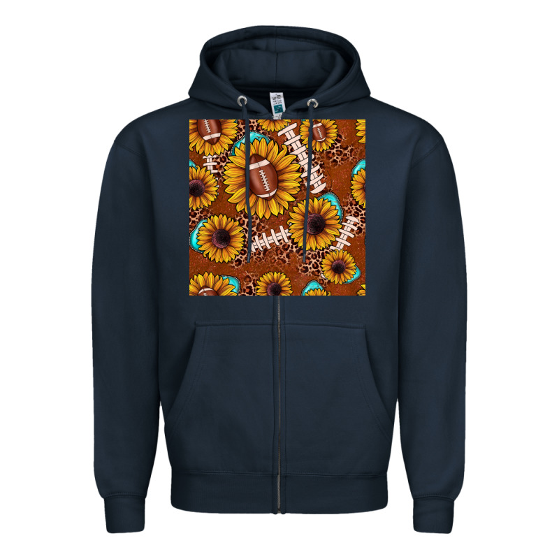 Football Leopard Sunflower Seamless Pattern Zipper Hoodie by JahusDesignShop | Teevron