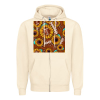 Sandshell football leopard sunflower seamless pattern Zipper Hoodie - JahusDesignShop