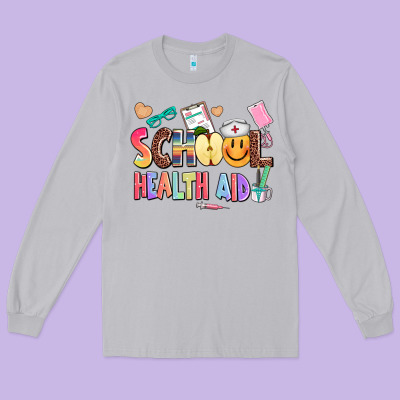School Healt Aid Long Sleeve Tee Designed By Adodesignshop