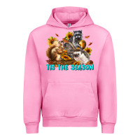 Fuchsia Pink Fall Tis The Season Animals Urban Hoodie - LillyAllenDesigns