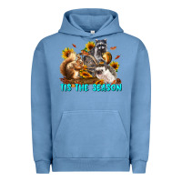 Pigment Pebble Blue Fall Tis The Season Animals Urban Hoodie - LillyAllenDesigns