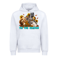 White Fall Tis The Season Animals Urban Hoodie - LillyAllenDesigns
