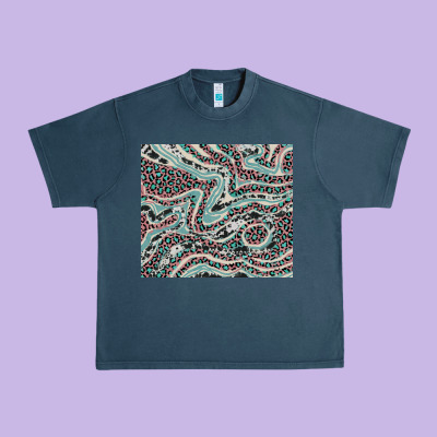 Pink And Turquoise Cowhide And Leopard Urban Heavy Tee Designed By Ranaportraitstore