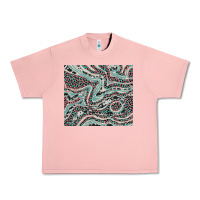 Salmon pink and turquoise cowhide and leopard Urban Heavy Tee - RanaPortraitStore
