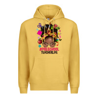 Antique Gold preschool teacher life afro messy bun Premium Hoodie - NancyCooperArtShop