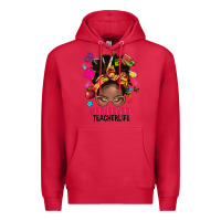 Cardinal preschool teacher life afro messy bun Premium Hoodie - NancyCooperArtShop