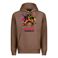 Chestnut preschool teacher life afro messy bun Premium Hoodie - NancyCooperArtShop
