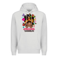 Dove Grey preschool teacher life afro messy bun Premium Hoodie - NancyCooperArtShop