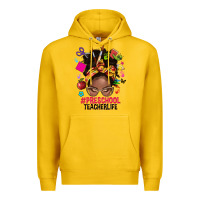 Lemon preschool teacher life afro messy bun Premium Hoodie - NancyCooperArtShop