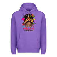 Purple preschool teacher life afro messy bun Premium Hoodie - NancyCooperArtShop