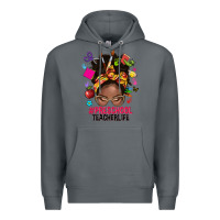 Rock preschool teacher life afro messy bun Premium Hoodie - NancyCooperArtShop