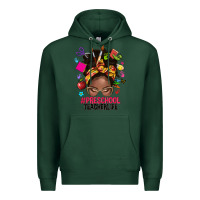 Sports Green preschool teacher life afro messy bun Premium Hoodie - NancyCooperArtShop