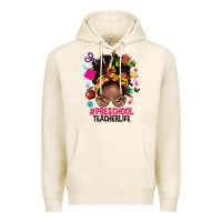 Tofu preschool teacher life afro messy bun Premium Hoodie - NancyCooperArtShop