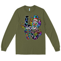 Army Green love autism Long Sleeve Tee - SublimationCraftShop