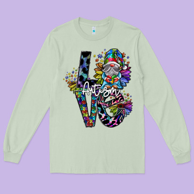 Love Autism Long Sleeve Tee Designed By Sublimationcraftshop