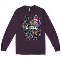 Plum love autism Long Sleeve Tee - SublimationCraftShop