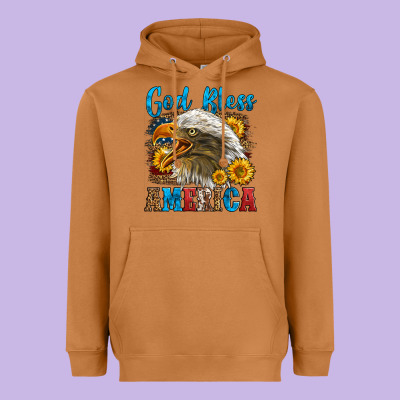 God Bless America Heavyweight Hoodie Designed By Lillyallendesigns
