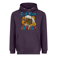 Plum God Bless America Heavyweight Hoodie - LillyAllenDesigns