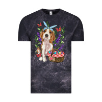 Cloud Black Easter Beagle Vintage Tee - RanaPortraitStore