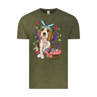 Vintage Olive Easter Beagle Vintage Tee - RanaPortraitStore