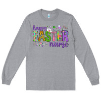 Heather Grey happy easter nurse Long Sleeve Tee - Neo Western