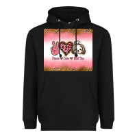 Black peace love shih tzu Heavyweight Hoodie - Jasminsmagicworld