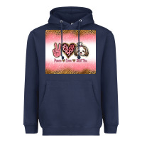 Navy peace love shih tzu Heavyweight Hoodie - Jasminsmagicworld