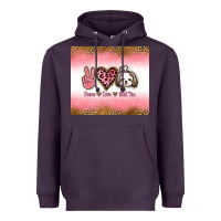 Plum peace love shih tzu Heavyweight Hoodie - Jasminsmagicworld