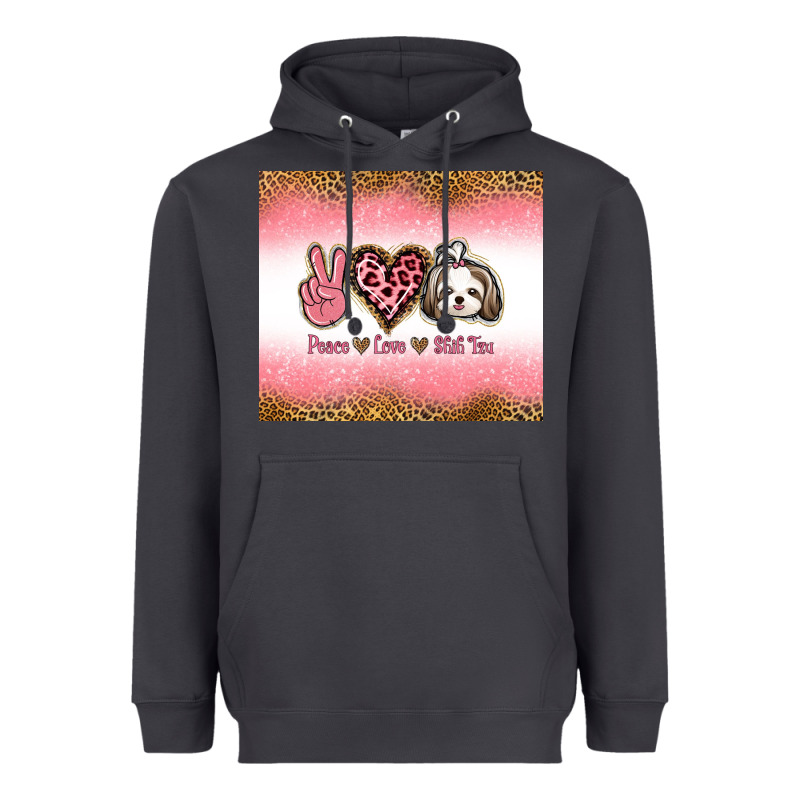 Peace Love Shih Tzu Heavyweight Hoodie by Jasminsmagicworld | Teevron