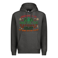Charcoal Heather griswold christmas tree farm Premium Hoodie - MaliasSmallBusiness