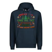Navy griswold christmas tree farm Premium Hoodie - MaliasSmallBusiness