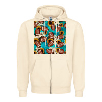 Sandshell football turquoise cowhide sunflower seamless pattern Zipper Hoodie - JahusDesignShop