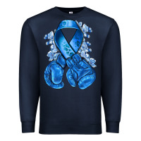 Navy blueribbon with boxing gloves Premium Sweatshirt - NancyCooperArtShop