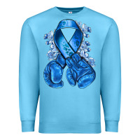 Ocean Blue blueribbon with boxing gloves Premium Sweatshirt - NancyCooperArtShop