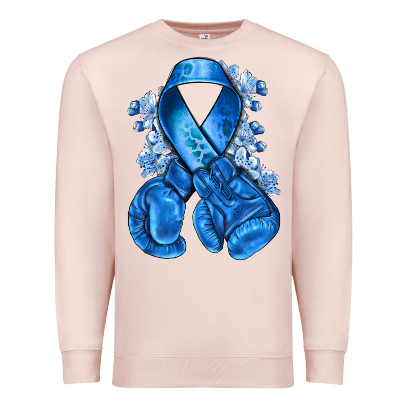Blueribbon With Boxing Gloves Premium Sweatshirt by NancyCooperArtShop | Teevron