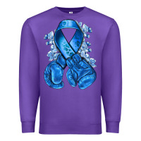 Purple blueribbon with boxing gloves Premium Sweatshirt - NancyCooperArtShop