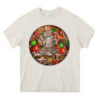 Cream Christmas Merino Wool Sheep Heavy Core Tee - LillyAllenDesigns