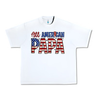 White all American papa Urban Heavy Tee - Zillion Design Studio