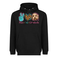 Black peace love labradoodle Heavyweight Hoodie - Jasminsmagicworld