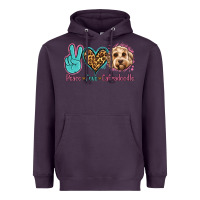 Plum peace love labradoodle Heavyweight Hoodie - Jasminsmagicworld