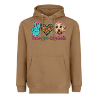 Toasted Coconut peace love labradoodle Heavyweight Hoodie - Jasminsmagicworld