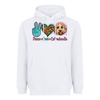 White peace love labradoodle Heavyweight Hoodie - Jasminsmagicworld
