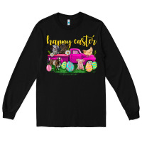 Happy Easter Truck With Farm Animal Long Sleeve Tee | Teevron