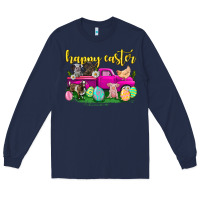 Navy happy easter truck with farm animal Long Sleeve Tee - Neo Western
