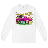White happy easter truck with farm animal Long Sleeve Tee - Neo Western