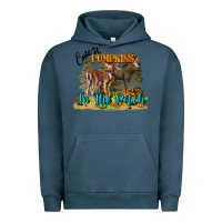 Pigment Midnight Navy Fall Cutest Pumpkin In The Patch Deer Urban Hoodie - LillyAllenDesigns