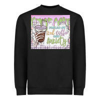 Black fueled by iced coffee and anxiety Heavyweight Sweatshirt - MaliasSmallBusiness