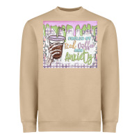 Mushroom fueled by iced coffee and anxiety Heavyweight Sweatshirt - MaliasSmallBusiness