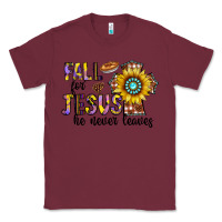 Burgundy fall for jesus he never leaves Classic Tee - CowhideDigitalArt