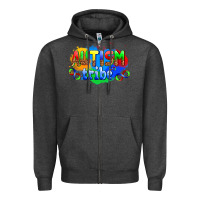Charcoal Heather autısm tribe Zipper Hoodie - AdoDesignShop